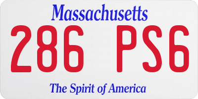 MA license plate 286PS6