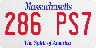 MA license plate 286PS7
