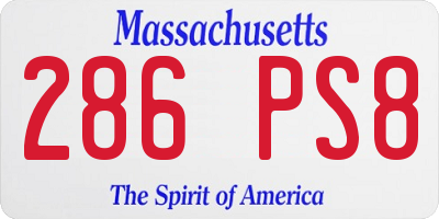MA license plate 286PS8
