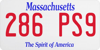 MA license plate 286PS9