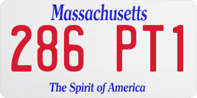 MA license plate 286PT1