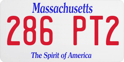 MA license plate 286PT2