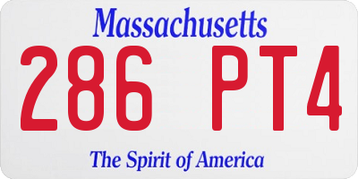 MA license plate 286PT4