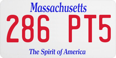 MA license plate 286PT5