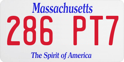 MA license plate 286PT7