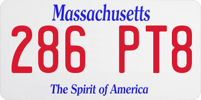 MA license plate 286PT8