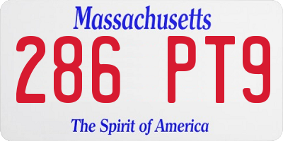 MA license plate 286PT9