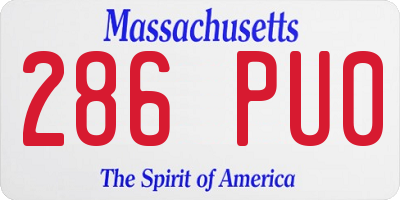MA license plate 286PU0