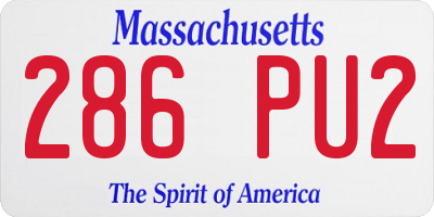 MA license plate 286PU2