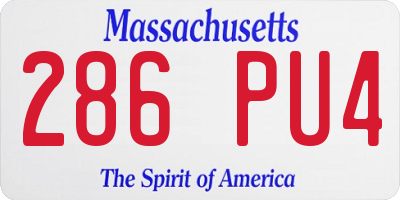 MA license plate 286PU4