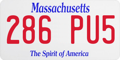 MA license plate 286PU5