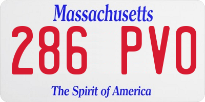 MA license plate 286PV0