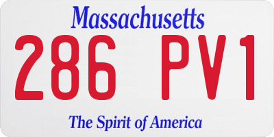 MA license plate 286PV1