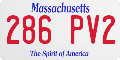 MA license plate 286PV2