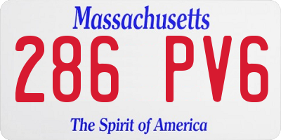 MA license plate 286PV6
