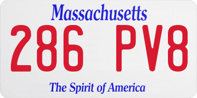 MA license plate 286PV8