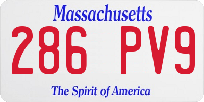 MA license plate 286PV9