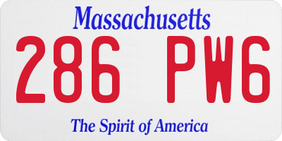 MA license plate 286PW6