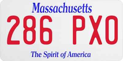 MA license plate 286PX0