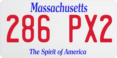 MA license plate 286PX2