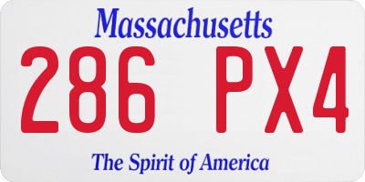 MA license plate 286PX4