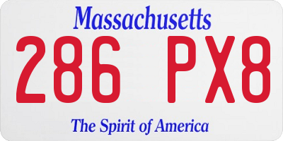 MA license plate 286PX8