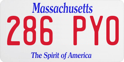MA license plate 286PY0
