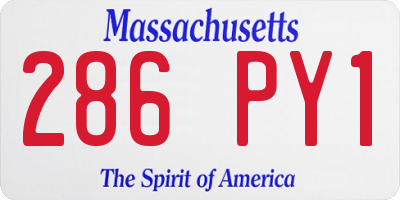 MA license plate 286PY1