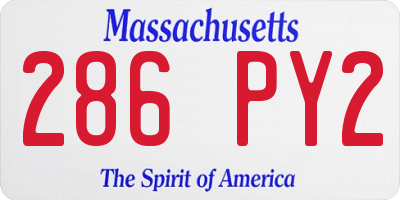 MA license plate 286PY2