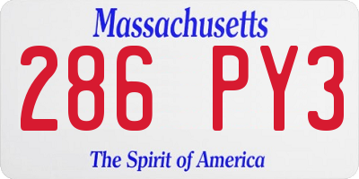 MA license plate 286PY3