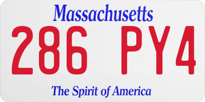 MA license plate 286PY4