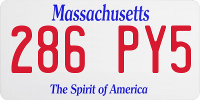 MA license plate 286PY5