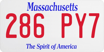 MA license plate 286PY7