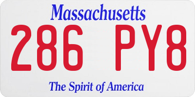 MA license plate 286PY8