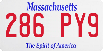 MA license plate 286PY9