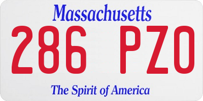 MA license plate 286PZ0