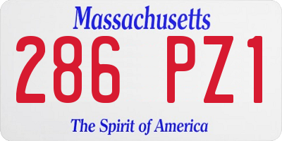 MA license plate 286PZ1