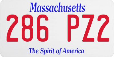 MA license plate 286PZ2