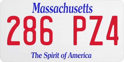 MA license plate 286PZ4