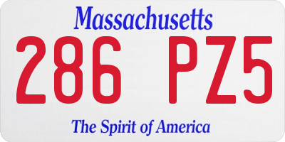 MA license plate 286PZ5