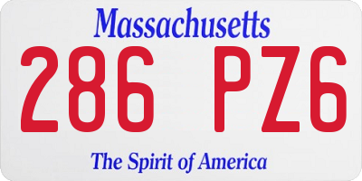 MA license plate 286PZ6