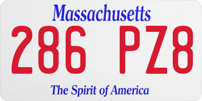 MA license plate 286PZ8