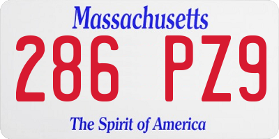 MA license plate 286PZ9