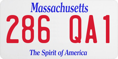 MA license plate 286QA1