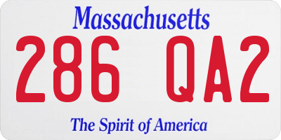 MA license plate 286QA2