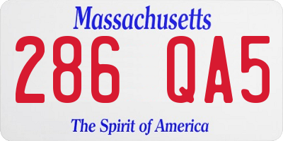 MA license plate 286QA5