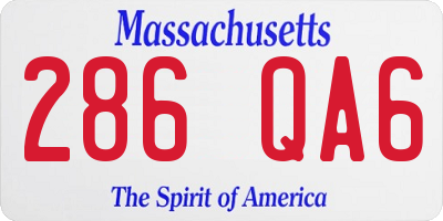 MA license plate 286QA6