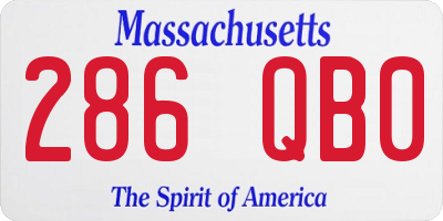 MA license plate 286QB0