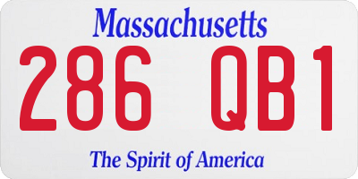 MA license plate 286QB1