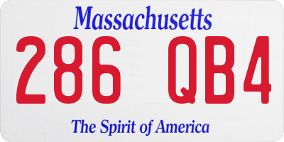 MA license plate 286QB4